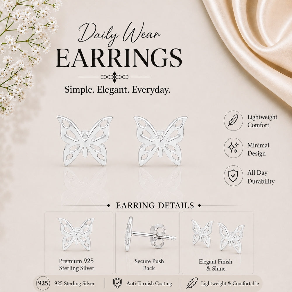 Butterfly Shape Elegant Cutwork Stud