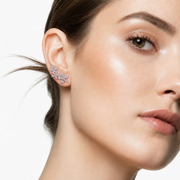 Three Flower Stone Ear Cuff