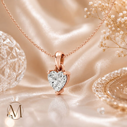 Luminous Heart Rose gold Pendant Necklace