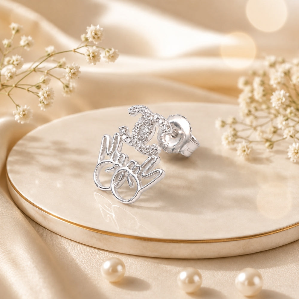 Silver Vibe Sparkle Studs