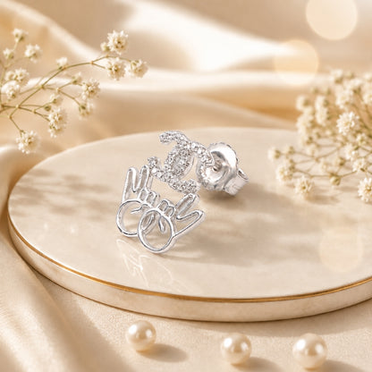 Silver Vibe Sparkle Studs