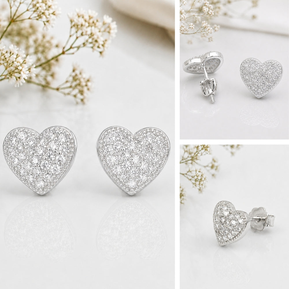 Shimmering Stylish Heart Shaped Stud