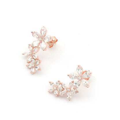 Maira Sterling Silver Floral Ear Climbers Earrings
