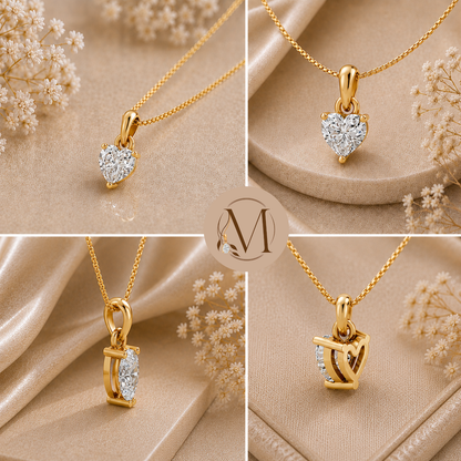 Luminous Heart Gold Plated Pendant Necklace