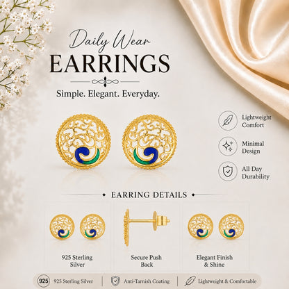 Emerald & Sapphire Swirl Earrings
