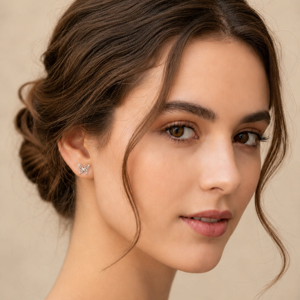Butterfly Shape Elegant Cutwork Stud