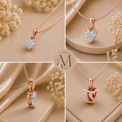 Luminous Heart Rose gold Pendant Necklace