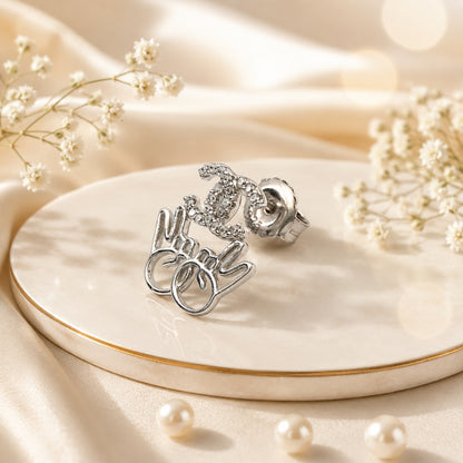 Silver Vibe Sparkle Studs