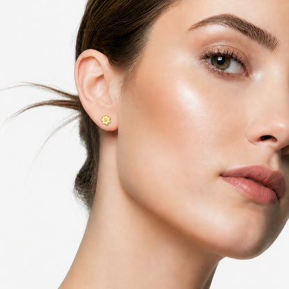 Classic Floral Gold Stud