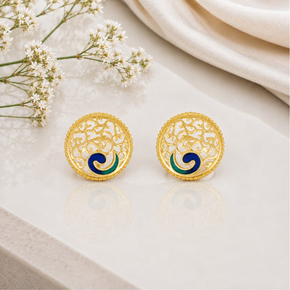Emerald & Sapphire Swirl Earrings