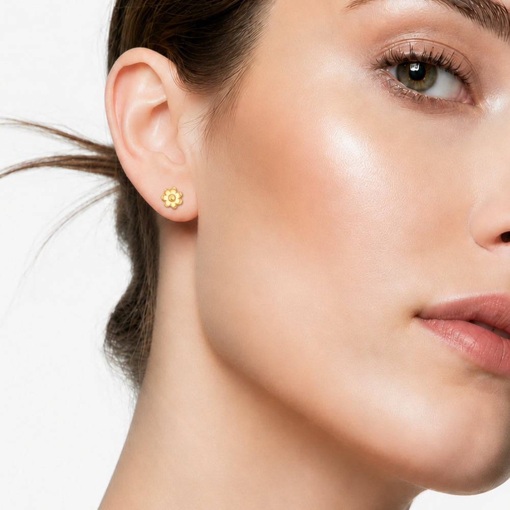 Classic Floral Gold Stud