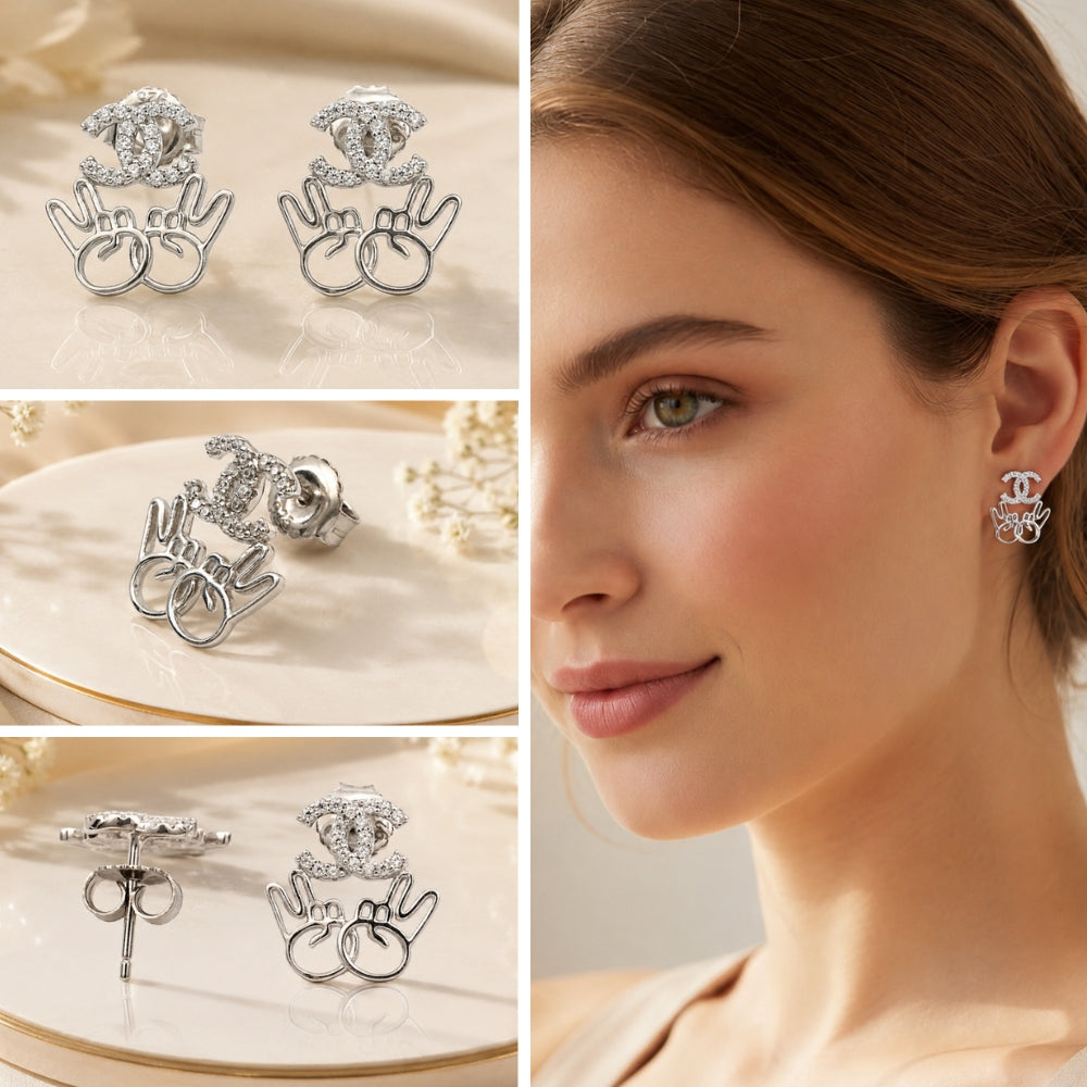 Silver Vibe Sparkle Studs