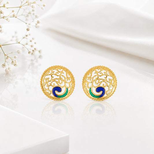 Emerald & Sapphire Swirl Earrings
