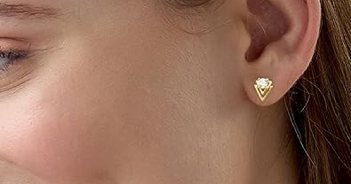 Maira Sterling Silver Geometric Solitaire Earrings