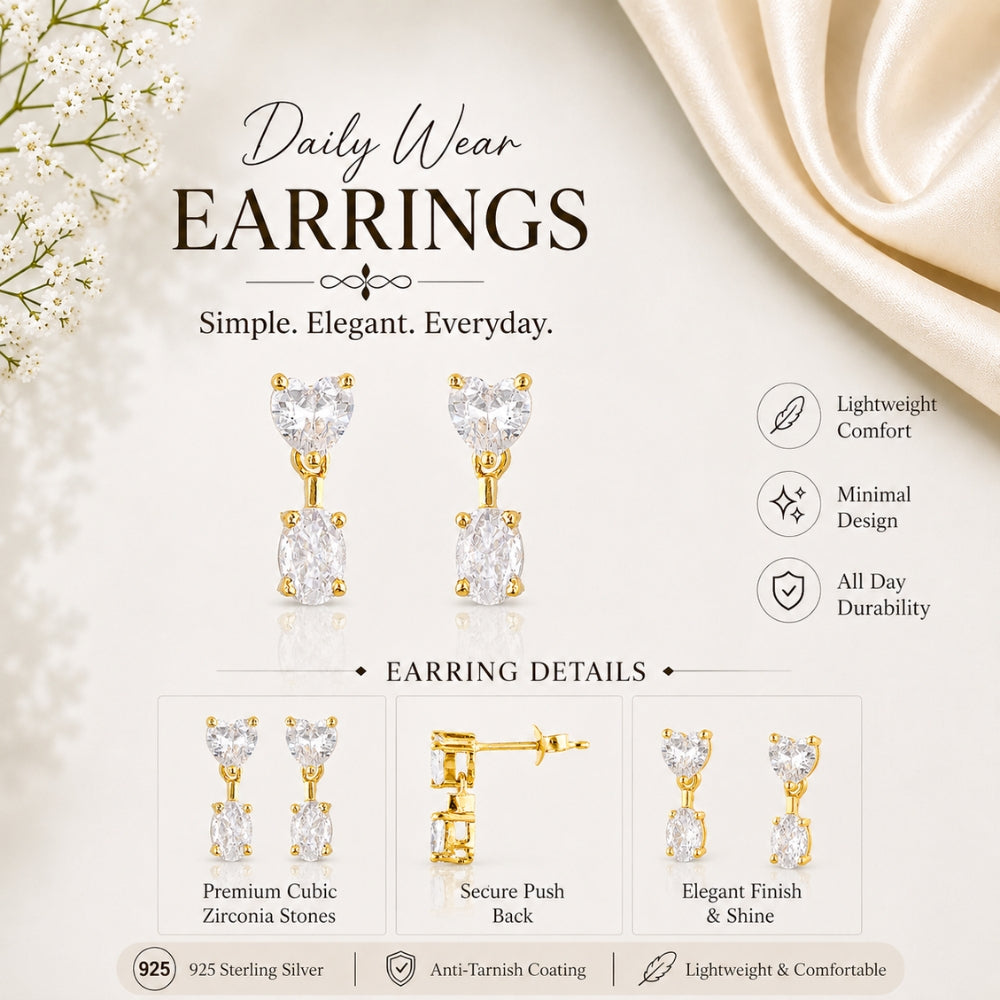 Eternal Heart Crystal Gold Drop