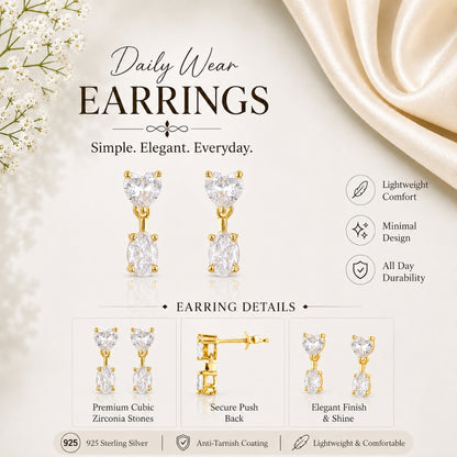 Eternal Heart Crystal Gold Drop