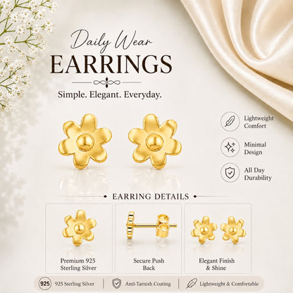 Classic Floral Gold Stud