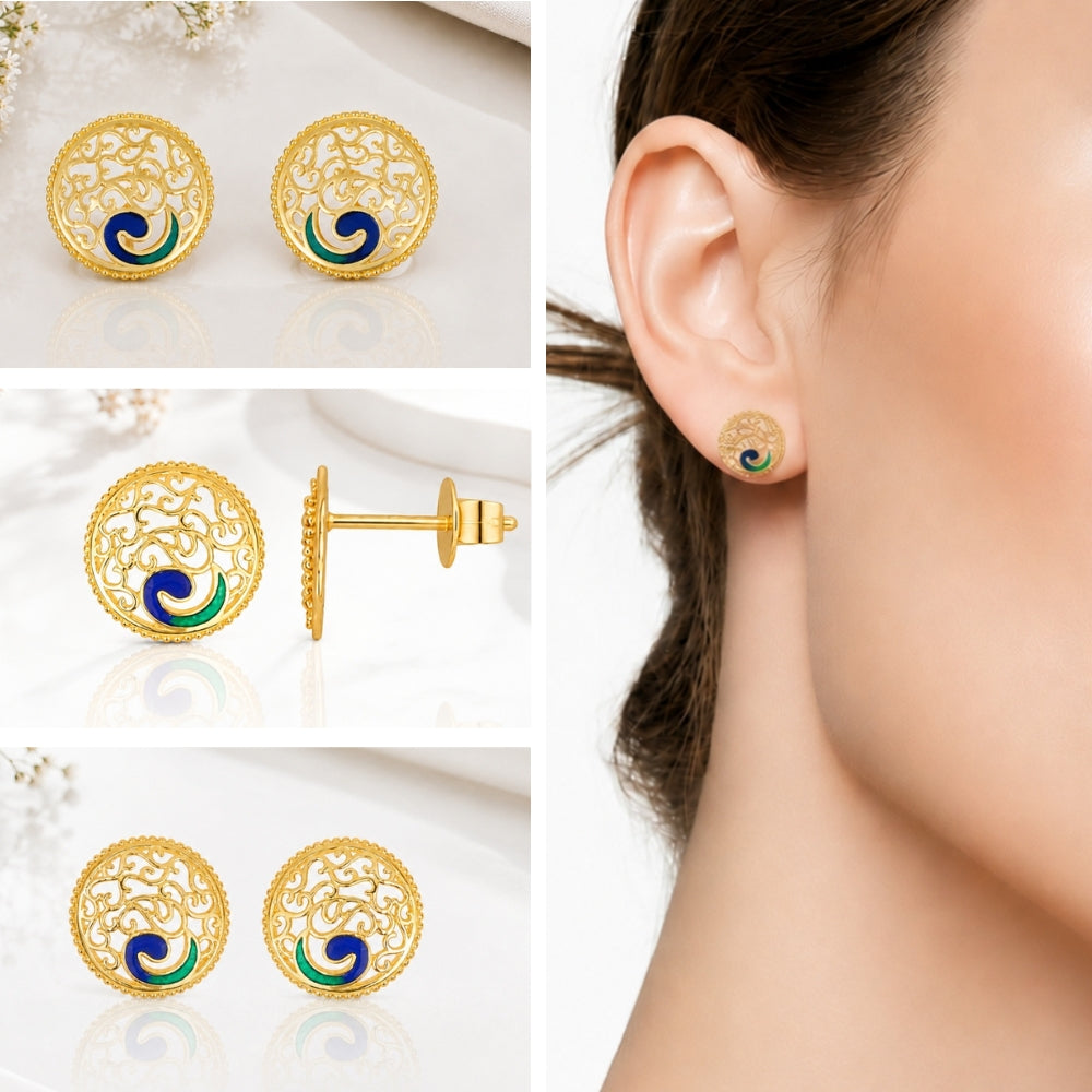 Emerald & Sapphire Swirl Earrings