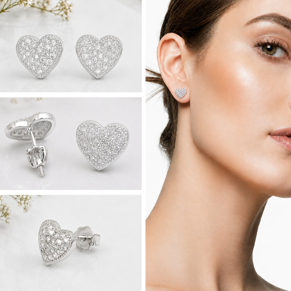 Shimmering Stylish Heart Shaped Stud