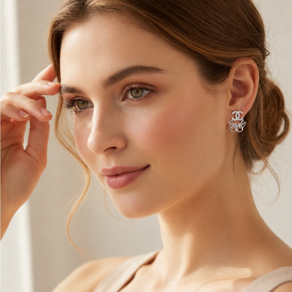 Silver Vibe Sparkle Studs