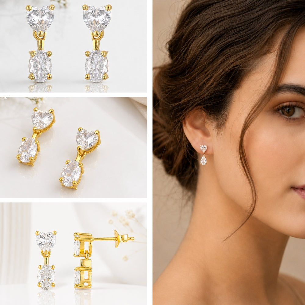 Eternal Heart Crystal Gold Drop