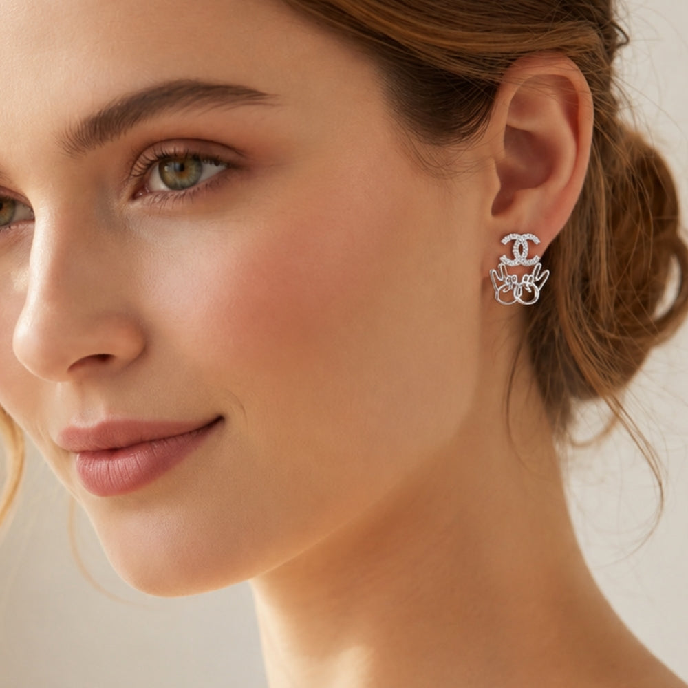 Silver Vibe Sparkle Studs