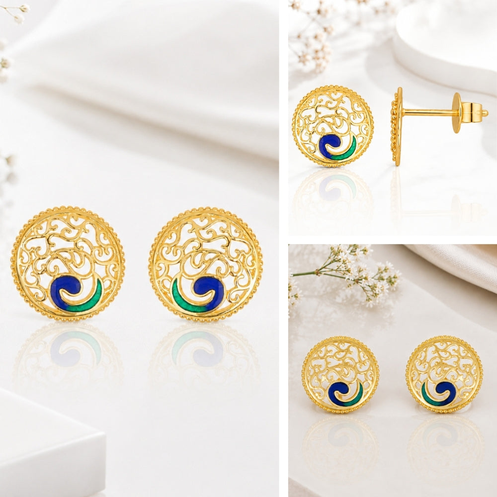 Emerald & Sapphire Swirl Earrings