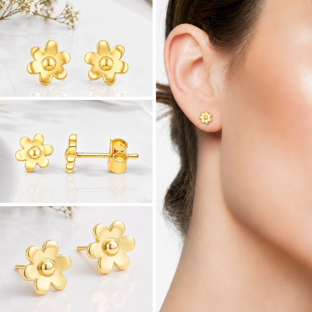 Classic Floral Gold Stud