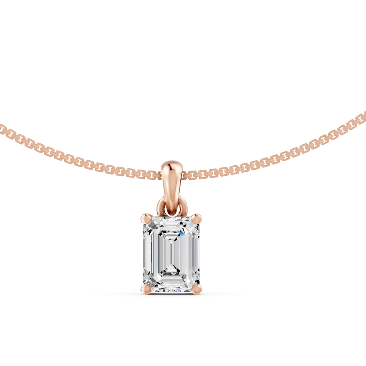 Deco Radiance Solitaire Pendant 925 Sterling Silver Necklace