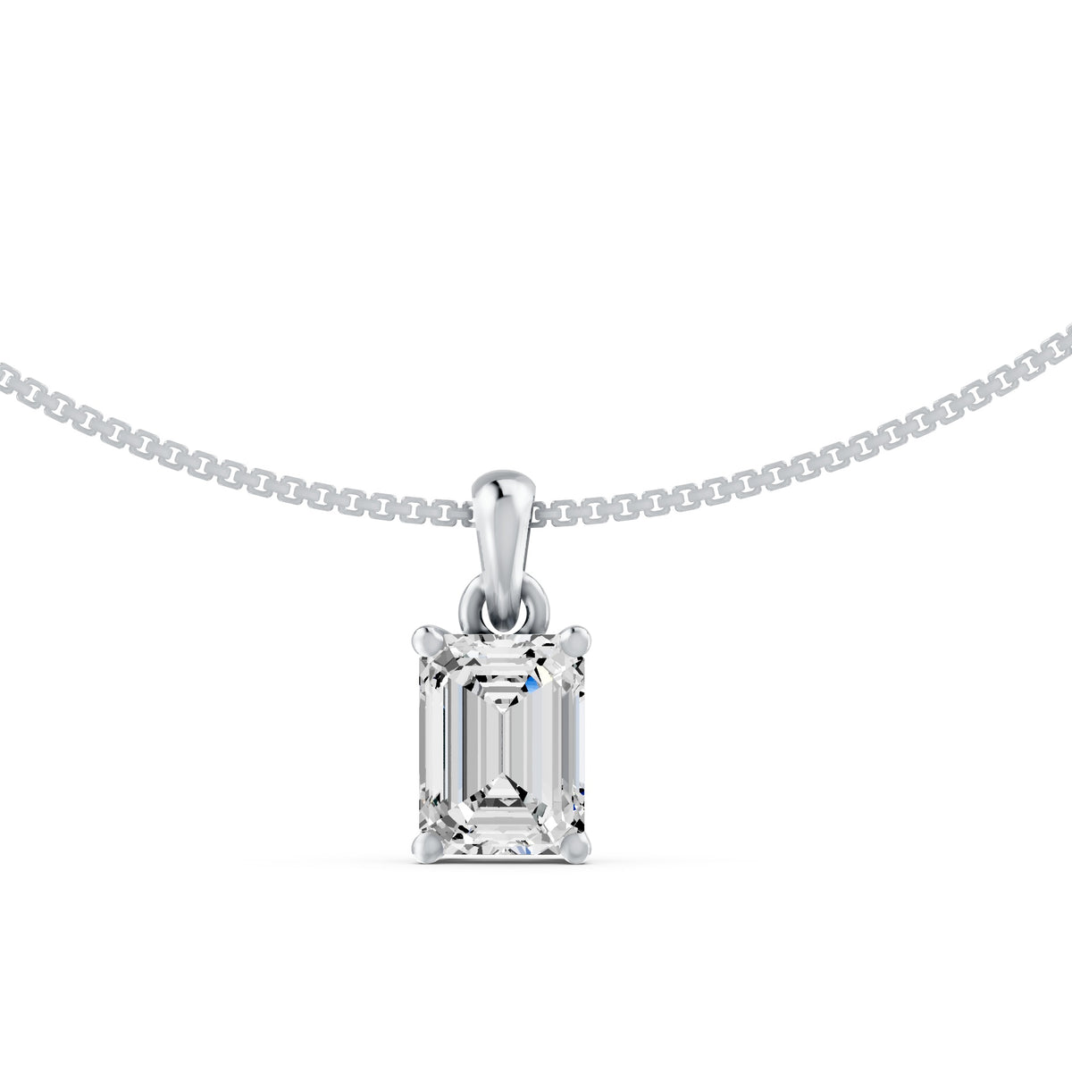 Deco Radiance Solitaire Pendant 925 Sterling Silver Necklace