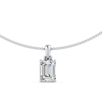 Deco Radiance Solitaire Pendant 925 Sterling Silver Necklace