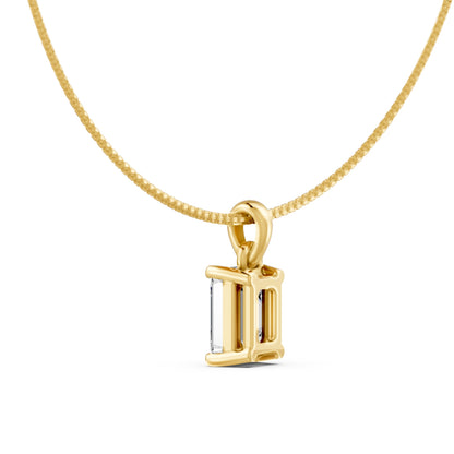 Deco Radiance Solitaire Pendant 925 Sterling Silver Necklace