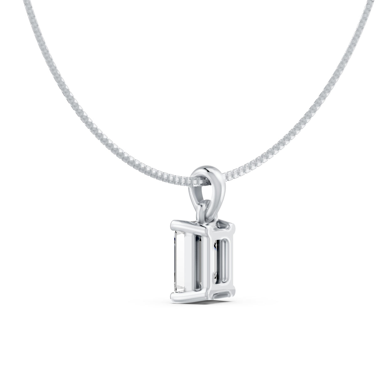 Deco Radiance Solitaire Pendant 925 Sterling Silver Necklace