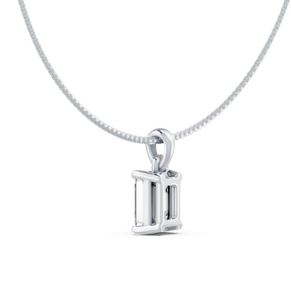 Deco Radiance Solitaire Pendant 925 Sterling Silver Necklace