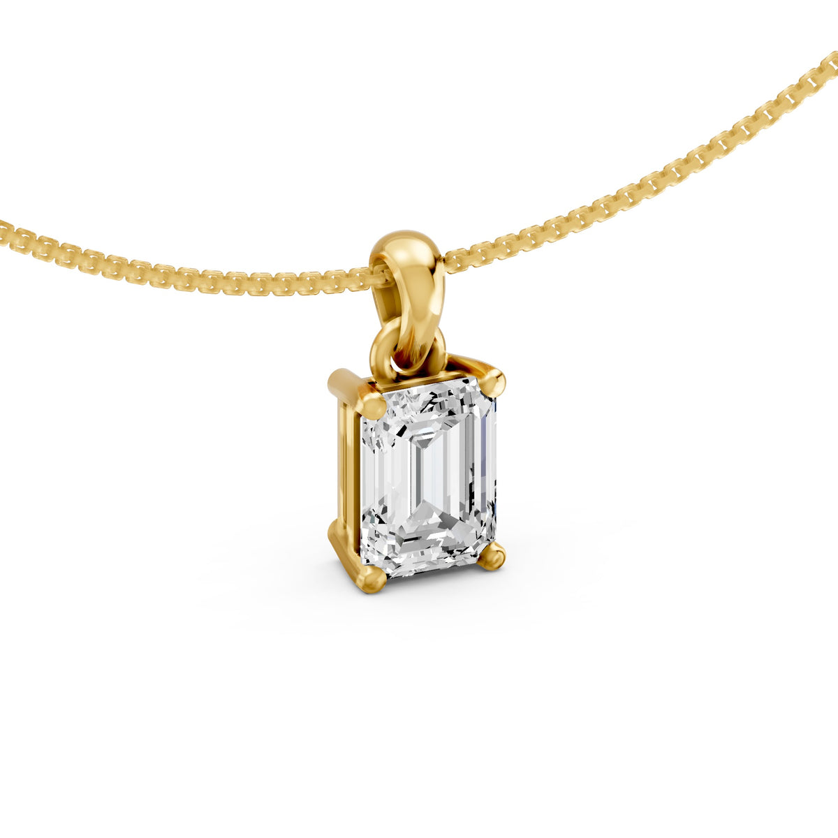 Deco Radiance Solitaire Pendant 925 Sterling Silver Necklace