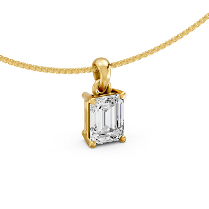 Deco Radiance Solitaire Pendant 925 Sterling Silver Necklace
