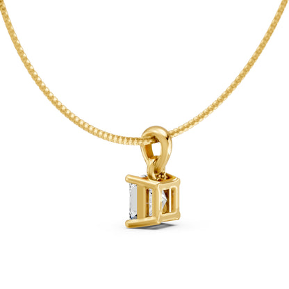 Prism Solitaire Gold Plated Pendant 925 sterling Silver Necklace