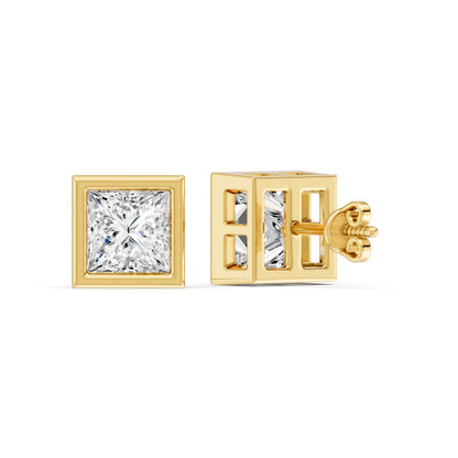 Square CZ Stone stud Earrings