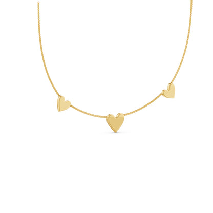 Love Notes Triple Heart Gold plated Necklace