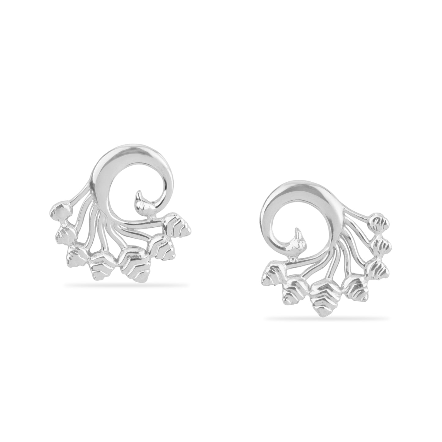 Maira Sterling Silver Peacock Plume Filigree Earrings
