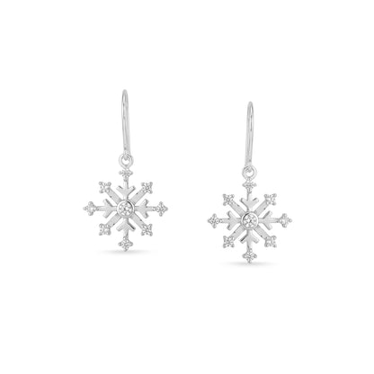Maira Sterling Silver Frozen Snowflake Drop Earrings
