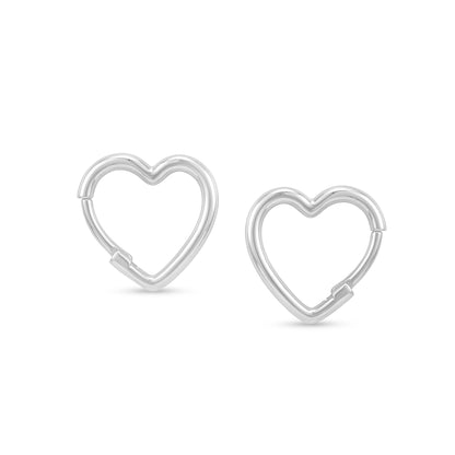 Maira sterling Silver Heart Hoop Earrings