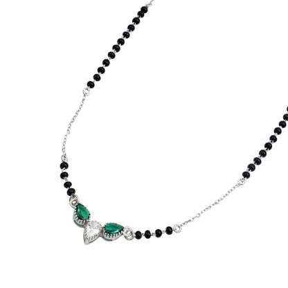 Maira Sterling Silver Verdant Drop Mangalsutra