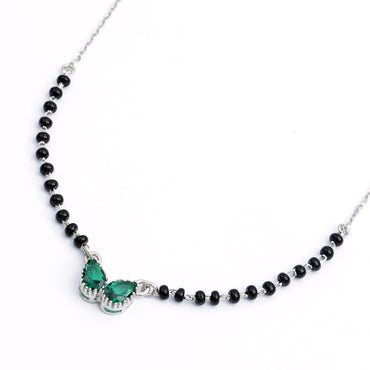 Maira Sterling Silver Emerald Wing Mangalsutra