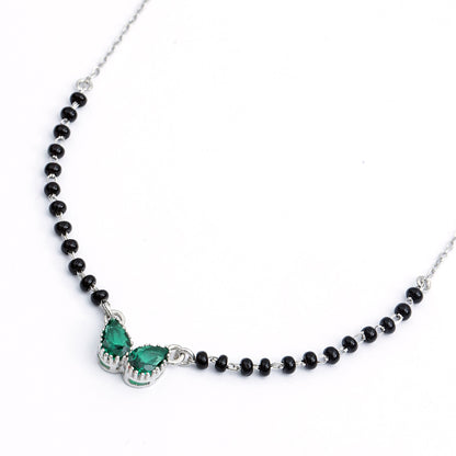 Maira Sterling Silver Emerald Wing Mangalsutra