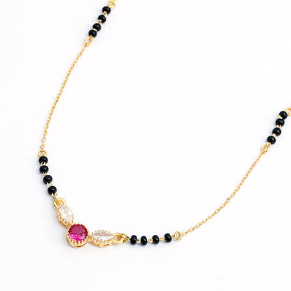 Maira sterling Silver Rose Leaf Mangalsutra