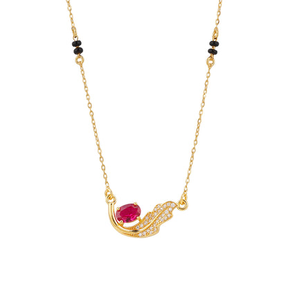 Maira Sterling Silver Rubina Curve Mangalsutra