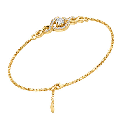 Eternal Halo Gold Plated 925 sterling silver bracelet