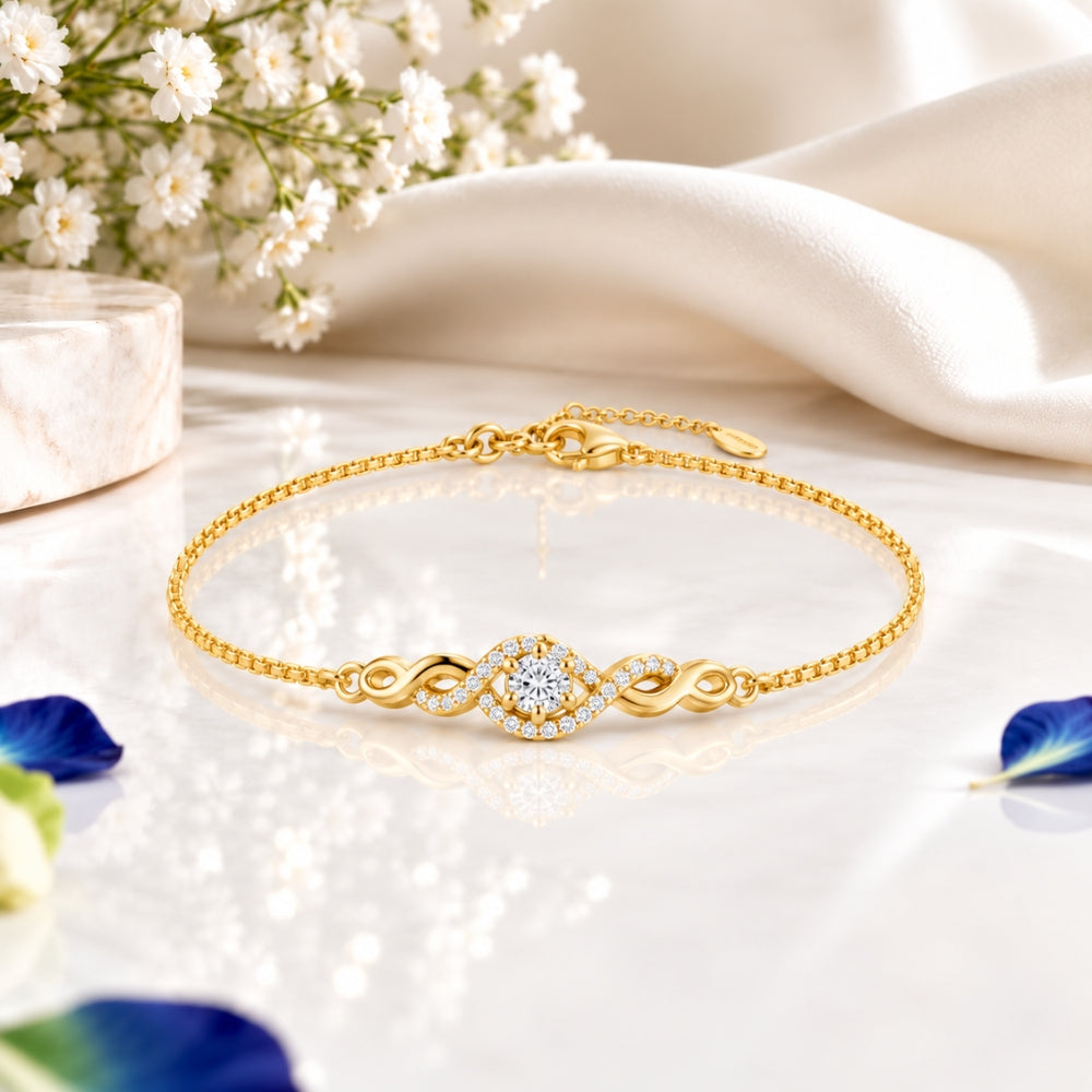 Eternal Halo Gold Plated 925 sterling silver bracelet