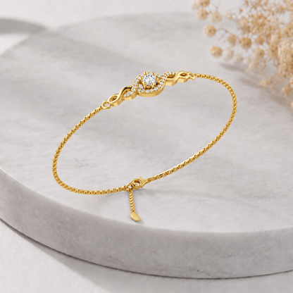 Eternal Halo Gold Plated 925 sterling silver bracelet